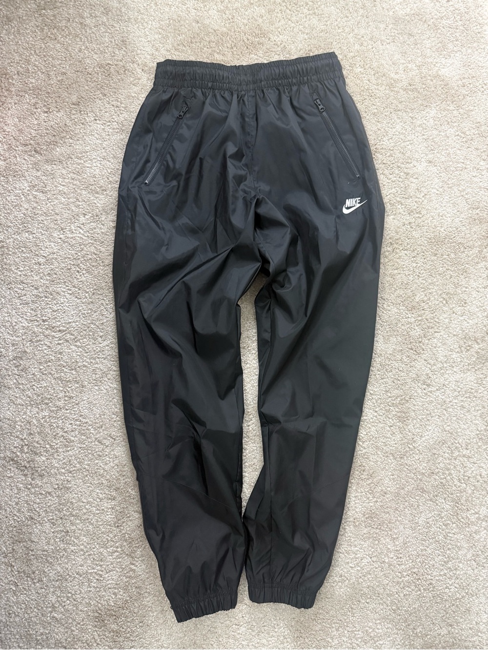 Nike Black Track Pants with White Swoosh